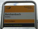 (138'434) - PostAuto-Haltestellenschild - Reichenbach, Rdlen - am 6.