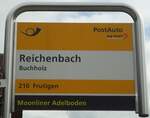Reichenbach i.K./741678/138436---postauto-haltestellenschild---reichenbach-buchholz (138'436) - PostAuto-Haltestellenschild - Reichenbach, Buchholz - am 6. April 2012