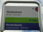 Reidenbach/742114/139348---blstpf-haltestellenschild---reidenbach-reidenbach (139'348) - bls/tpf-Haltestellenschild - Reidenbach, Reidenbach - am 10. Juni 2012
