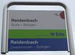 Reidenbach/748667/199622---tpfbls-haltestellenschild---reidenbach-reidenbach (199'622) - tpf/bls-Haltestellenschild - Reidenbach, Reidenbach - am 26. November 2018