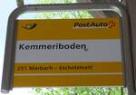 Schangnau/744338/160953---postauto-haltestellenschild---schangnau-kemmeriboden (160'953) - PostAuto-Haltestellenschild - Schangnau, Kemmeriboden - am 24. Mai 2015