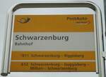 Schwarzenburg/740211/133990---postauto-haltestellenschild---schwarzenburg-bahnhof (133'990) - PostAuto-Haltestellenschild - Schwarzenburg, Bahnhof - am 9. Juni 2011