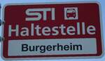 Steffisburg/735391/128206---sti-haltestellenschild---steffisburg-burgerheim (128'206) - STI-Haltestellenschild - Steffisburg, Burgerheim - am 1. August 2010