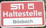 (129'521) - STI-Haltestellenschild - Steffisburg, Bsbach - am 6. September 2010