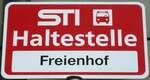 (128'213) - STI-Haltestellenschild - Thun, Freienhof - am 1.