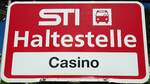 Thun/735460/128216---sti-haltestellenschild---thun-casino (128'216) - STI-Haltestellenschild - Thun, Casino - am 1. August 2010
