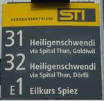 Thun/736567/129301---sti-haltestellenschild---thun-bahnhof (129'301) - STI-Haltestellenschild - Thun, Bahnhof - am 4. September 2010