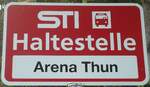 (135'879) - STI-Haltestellenschild - Thun, Arena Thun - am 11.