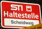 (136'752) - STI-Haltestellenschild - Thun, Scheidweg - am 20.