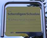 (153'690) - STI-Haltestellenschild - Thun, Scherzligen/Schadau - am 6.