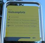 (156'418) - STI-Haltestellenschild - Thun, Guisanplatz - am 1.