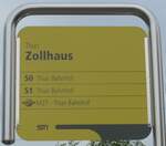 (160'522) - STI-Haltestellenschild - Thun, Zollhaus - am 14. Mai 2015