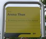 (160'836) - STI-Haltestellenschild - Thun, Arena Thun - am 23.