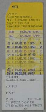 (237'022) - STI/AvH-Mehrfahrtenkarte am 11.