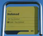 (238'041) - STI-Haltestellenschild - Thun, Hohmad - am 12.