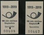 (246'649) - Spezialbillette zum 100-Jahr-Jubilum Simplonlinie am 26.