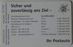(246'768) - Taxcard - 5 CHF - Sicher und zuverlssig ans Ziel - Ihr Postauto am 1. Mrz 2023 in Thun (Rckseite)