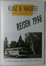 (250'015) - Kunz&Maurer-Reisen 1998 am 14.