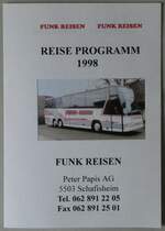 (252'920) - Funk Reisen-Reiseprogramm 1998 am 24.