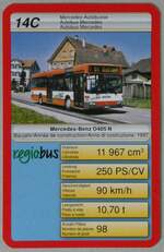 (259'138) - Quartett-Spielkarte mit Regiobus Mercedes-Benz O 405N Nr.