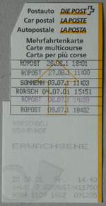 (259'905) - Postauto-Mehrfahrtenkarte am 3. Mrz 2024 in Thun
