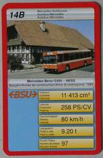 (260'190) - Quartett-Spielkarte mit BSU Mercedes-Benz/Hess O305 Nr.