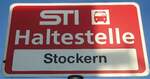 (136'808) - STI-Haltestellenschild - Wattenwil, Stockern - am 22.