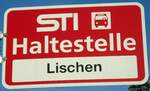 (136'809) - STI-Haltestellenschild - Wattenwil, Lischen - am 22.