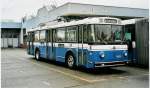 (057'216) - TPF Fribourg - Nr. 334 - Saurer/Hess Trolleybus (ex TF Fribourg Nr. 34) am 3. November 2002 in Fribourg, Garage