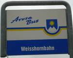 (128'713) - Arosa-Bus-Haltestellenschild - Arosa, Weisshornbahn - am 13. August 2010