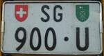 (141'607) - Nummernschild - SG 900 U - am 15.