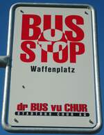 (141'750) - dr BUS vu CHUR-Haltestellenschild - Chur, Waffenplatz - am 15.