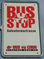 chur/832330/257200---dr-bus-vu-chur-haltestellenschild (257'200) - dr BUS vu CHUR-Haltestellenschild - Chur, Salvatorenstrasse - am 20. November 2023