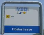 davos/750860/218918---vbd-haltestellenschild---davos-flueelastrasse (218'918) - VBD-Haltestellenschild - Davos, Flelastrasse - am 20. Juli 2020
