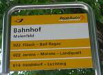 maienfeld/748042/194872---postauto-haltestellenschild---maienfeld-bahnhof (194'872) - PostAuto-Haltestellenschild - Maienfeld, Bahnhof - am 15. Juli 2018