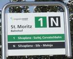 st-moritz/747275/188105---engadin-mobil-haltestellenschild---st (188'105) - engadin mobil-Haltestellenschild - St. Moritz, Bahnhof - am 3. Februar 2018