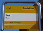 vals-2/746651/179551---postauto-haltestellenschild---vals-post (179'551) - PostAuto-Haltestellenschild - Vals, Post - am 14. April 2017