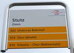 (179'984) - PostAuto-Haltestellenschild - Zizers, Stutz - am 4.