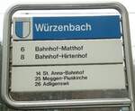 (131'797) - VBL-Haltestellenschild - Luzern, Wrzenbach - am 29.