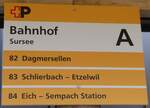 (260'229) - +P-Haltestellenschild - Sursee, Bahnhof - am 9.