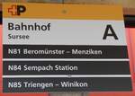 (260'231) - +P-Haltestellenschild - Sursee, Bahnhof - am 9. Mrz 2024