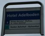 (245'763) - A-welle-Haltestellenschild - Wikon, Hotel Adelboden - am 3. Februar 2023