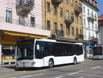 (224'705) - Interbus, Yverdon - Nr. 46/NE 231'046 - Mercedes (ex Oesterreich) am 2. April 2021 beim Bahnhof La Chaux-de-Fonds (Einsatz CarPostal)