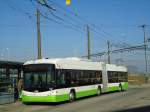 (143'300) - transN, La Chaux-de-Fonds - Nr. 142 - Hess/Hess Gelenktrolleybus (ex TN Neuchtel Nr. 142) am 19. Februar 2013 beim Bahnhof Marin
