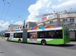 (151'466) - transN, La Chaux-de-Fonds - Nr. 138 - Hess/Hess Gelenktrolleybus (ex TN Neuchtel Nr. 138) am 12. Juni 2014 beim Bahnhof Marin
