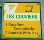 (130'248) - TN-Haltestellenschild - Marin, Les Couviers - am 4.