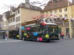 (151'491) - transN, La Chaux-de-Fonds - Nr. 131 - Hess/Hess Gelenktrolleybus (ex TN Neuchtel Nr. 131) am 12. Juni 2014 in Neuchtel, Place Pury