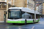 transN, La Chaux-de-Fonds - Nr. 144 - Hess/Hess Gelenktrolleybus (ex TN Neuchtel Nr. 144) am 14. Dezember 2023 in Neuchtel, Place Pury (Aufnahme: Martin Beyer)