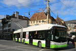 transN, La Chaux-de-Fonds - Nr. 133 - Hess/Hess Gelenktrolleybus (ex TN Neuchtel Nr. 133) am 15. Dezember 2023 in Neuchtel, Place Pury (Aufnahme: Martin Beyer)