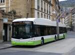 (261'678) - transN, La Chaux-de-Fonds - Nr. 131 - Hess/Hess Gelenktrolleybus (ex TN Neuchtel Nr. 131) am 23. April 2024 in Neuchtel, Place Pury